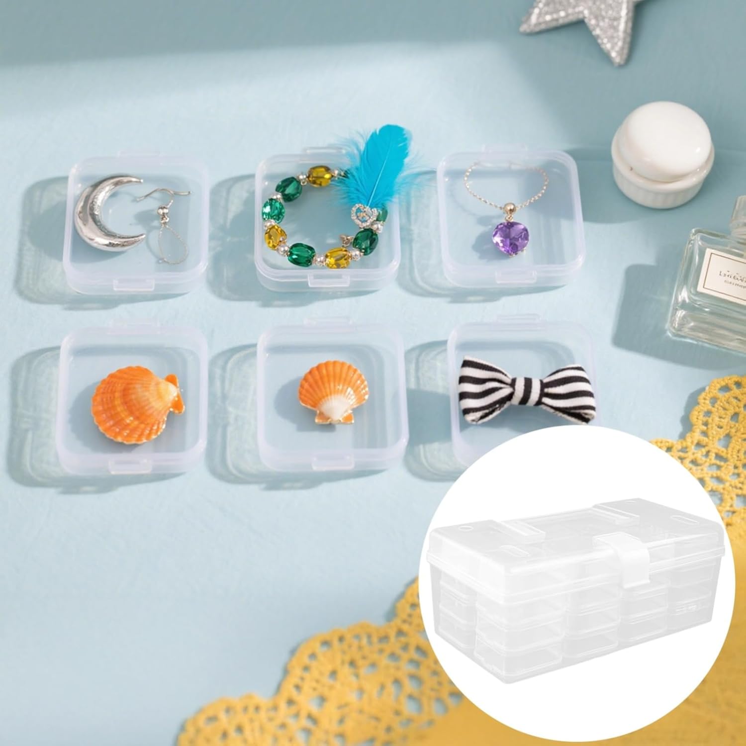 Removable Dividers, 32 Compartment Pcs Bead Organizer Box For Making Jewelry, Storage Transparent Plastic Box, Duty-Heavy, Waterproof And Dust, Great For Small Parts, Beads And Crafts