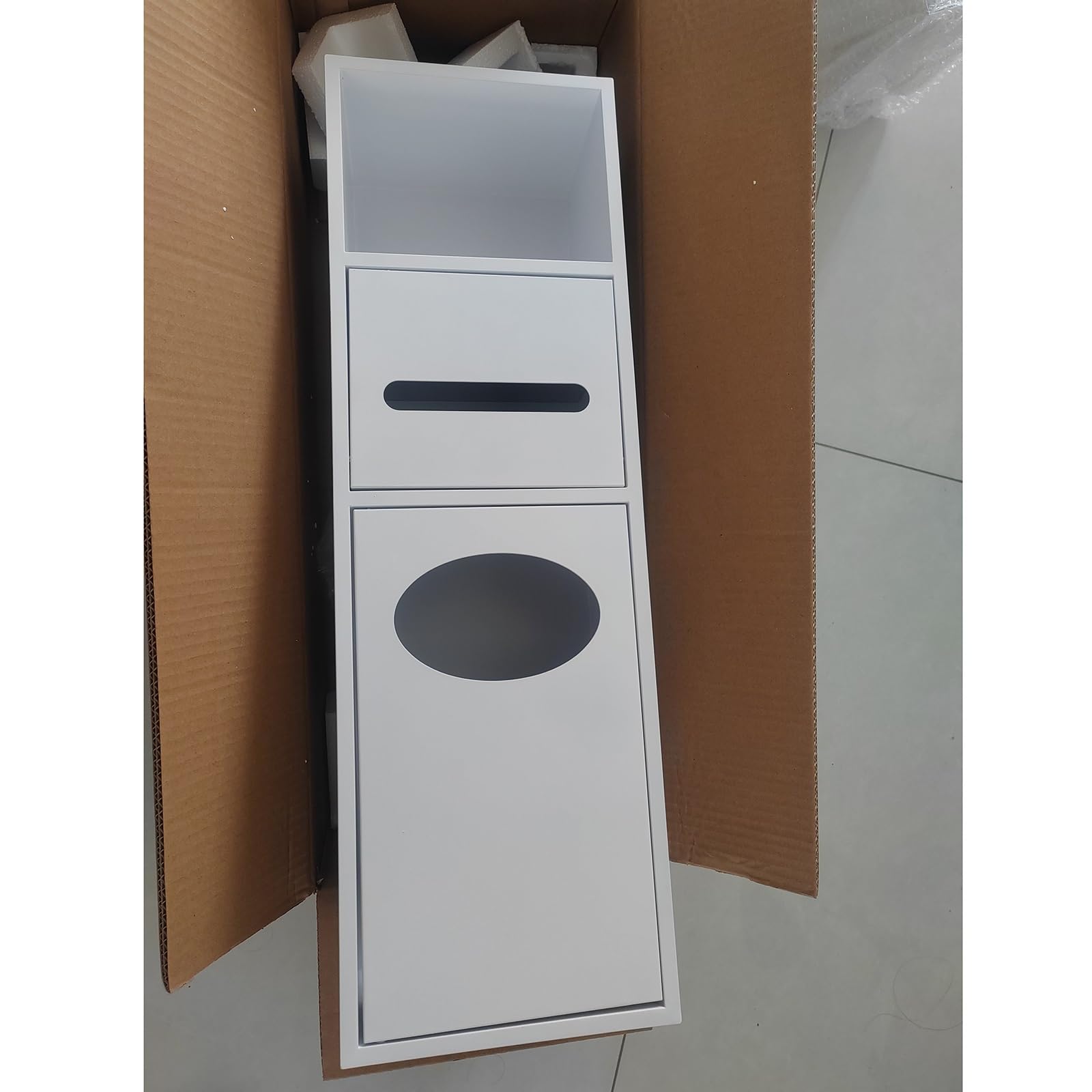 wnęka prysznicowa Wnęka Na Papier Toaletowy W Ścianie Biała Nowoczesna, Ukryte Wnęki Szafka/wnęka Łazienkowa Nisza, Głęboki Kącik Toaletowy Pionowy Minimalistyczny(Style 08)
