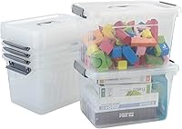 Vista 1 de Caja de almacenamiento de plástico transparente de 10 L, caja de cierre de almacenamiento de 6