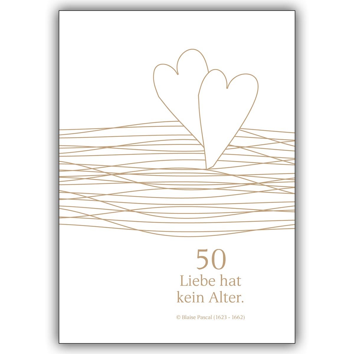 16 Hochzeitskarten (16er Set): Liebe hat kein Alter: schöne Glückwunschkarte zur goldenen Hochzeit • edle Klappkarte mit Umschlag innen blanko