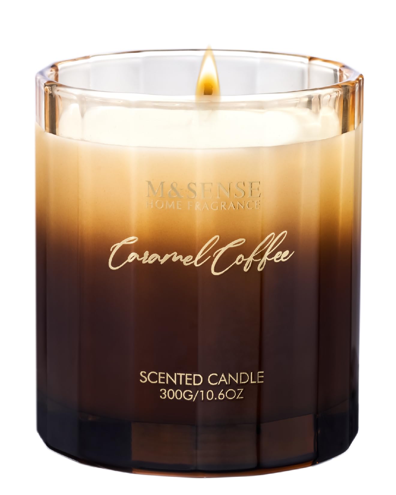 M&SENSE candele profumate al caffè al caramello in barattolo candele naturali di soia con 60 ore di combustione bellissimo regalo candela e decorazione della casa regali per le donne, 330g