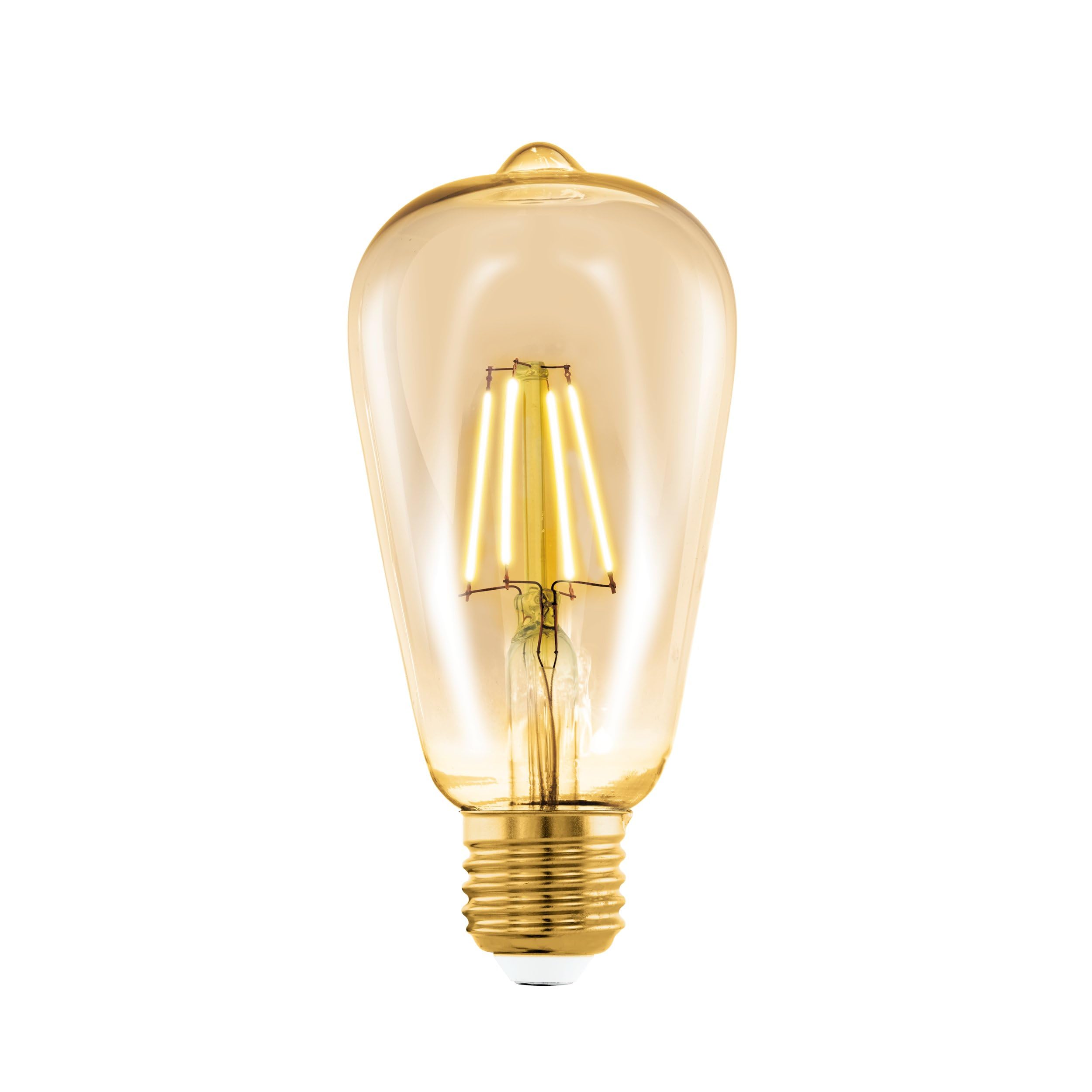 EGLO connect.z Smart-Home LED Leuchtmittel E27, ST64, ZigBee | App und Sprachsteuerung Alexa, dimmbar, warmweiß, 500 Lumen, 5,5 Watt, Vintage-Glühbirne amber