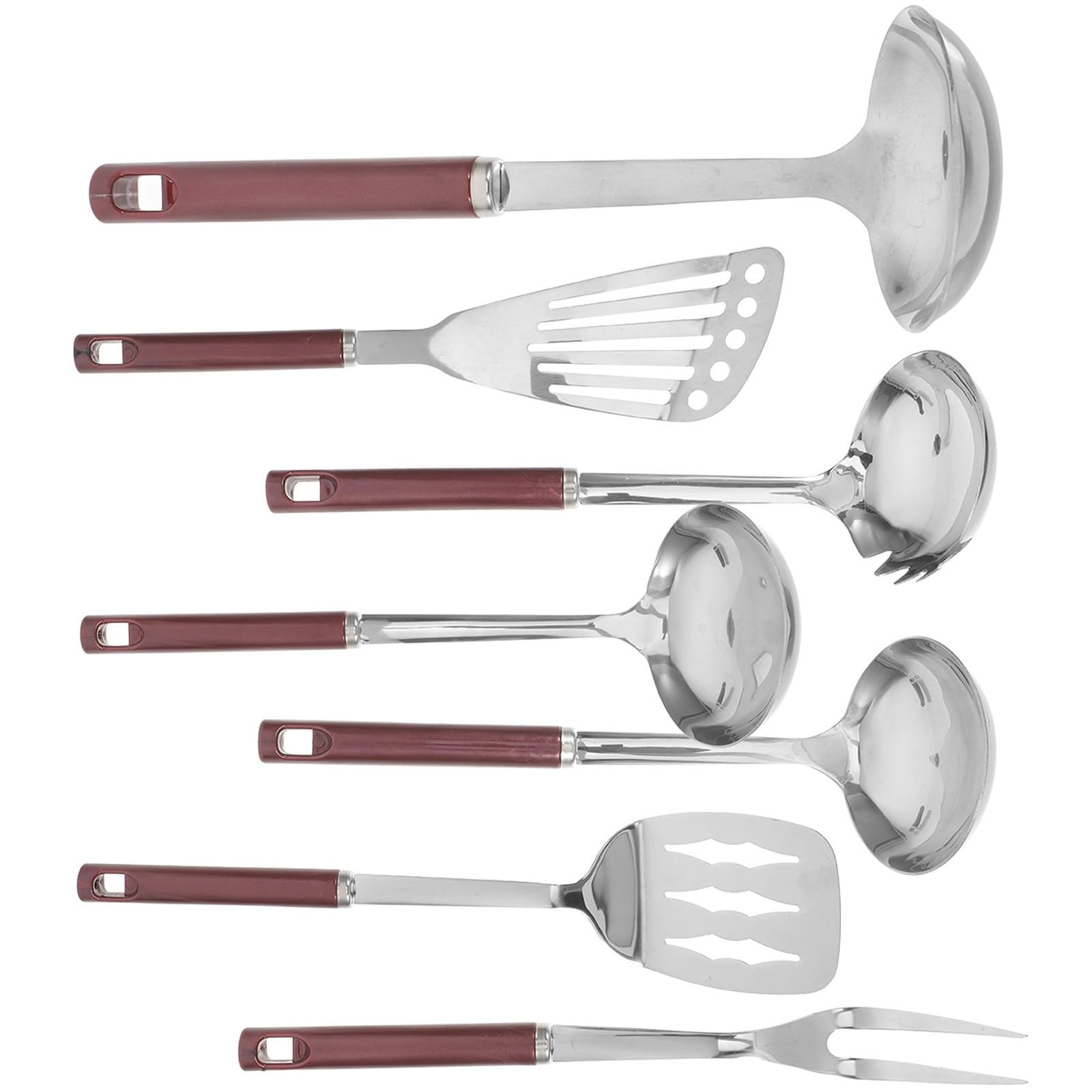 Set Utensili Cucina in Acciaio Inox 7 Pezzi Argento