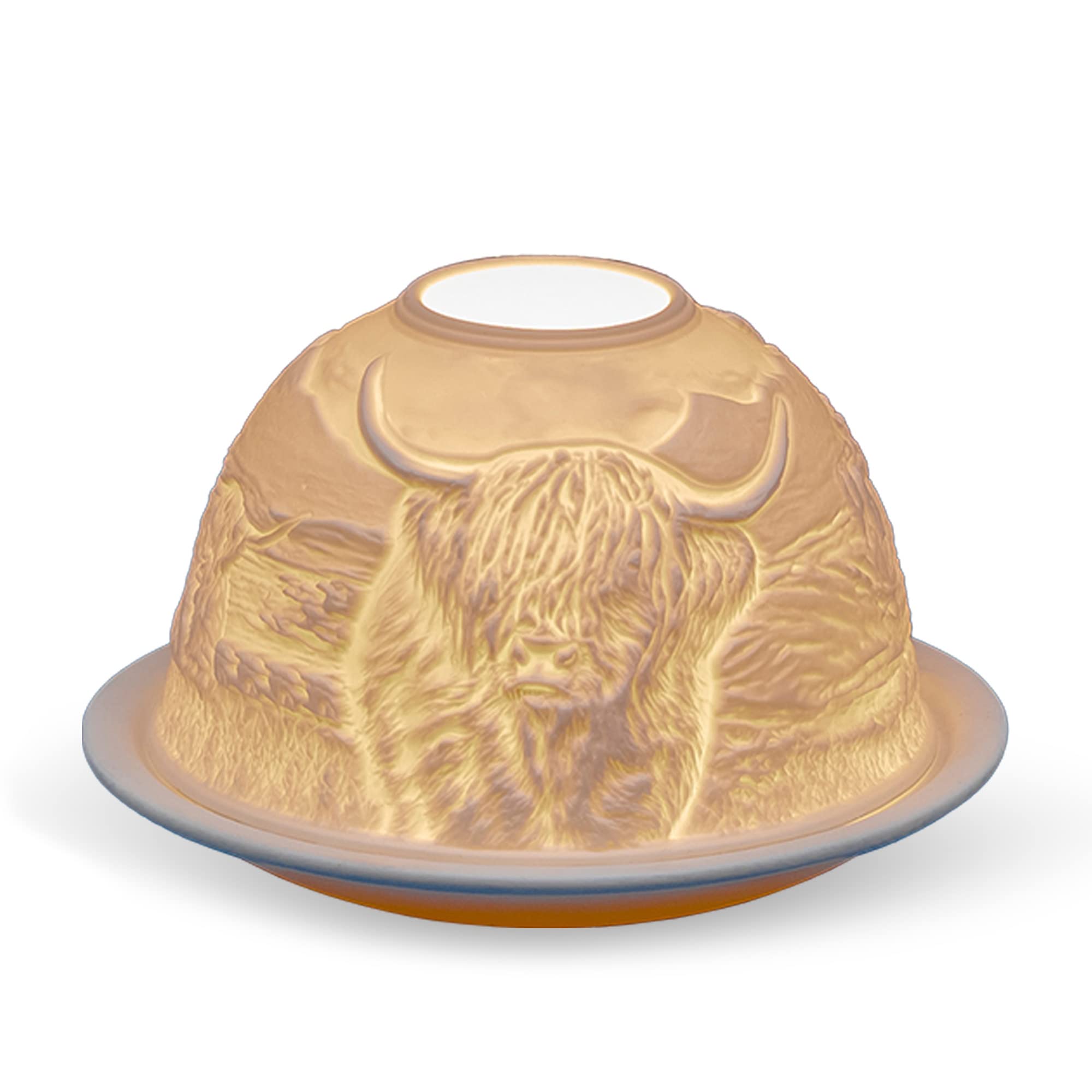 Light-Glow Beige Animal Porcelain Tealight Dome | Decorative Handcrafted Candle Holder & Led Lantern | H8 X Ø12cm | Ambient Lighting For Home Décor | Multiple Designs (Coast)