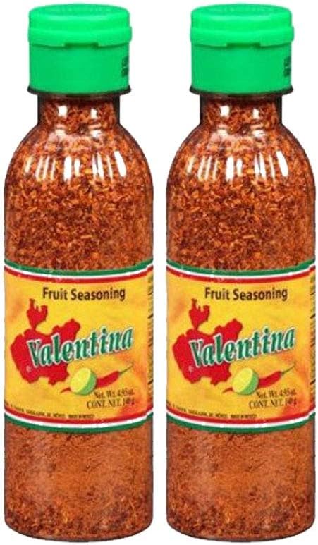 Valentina Salsa Chili Powder All Natural Fruit Dry Seasoning Salt and Lime Perfect For Fruits Chips Great With Snacks or More 4.93 Ounce Bottle Pack of 2