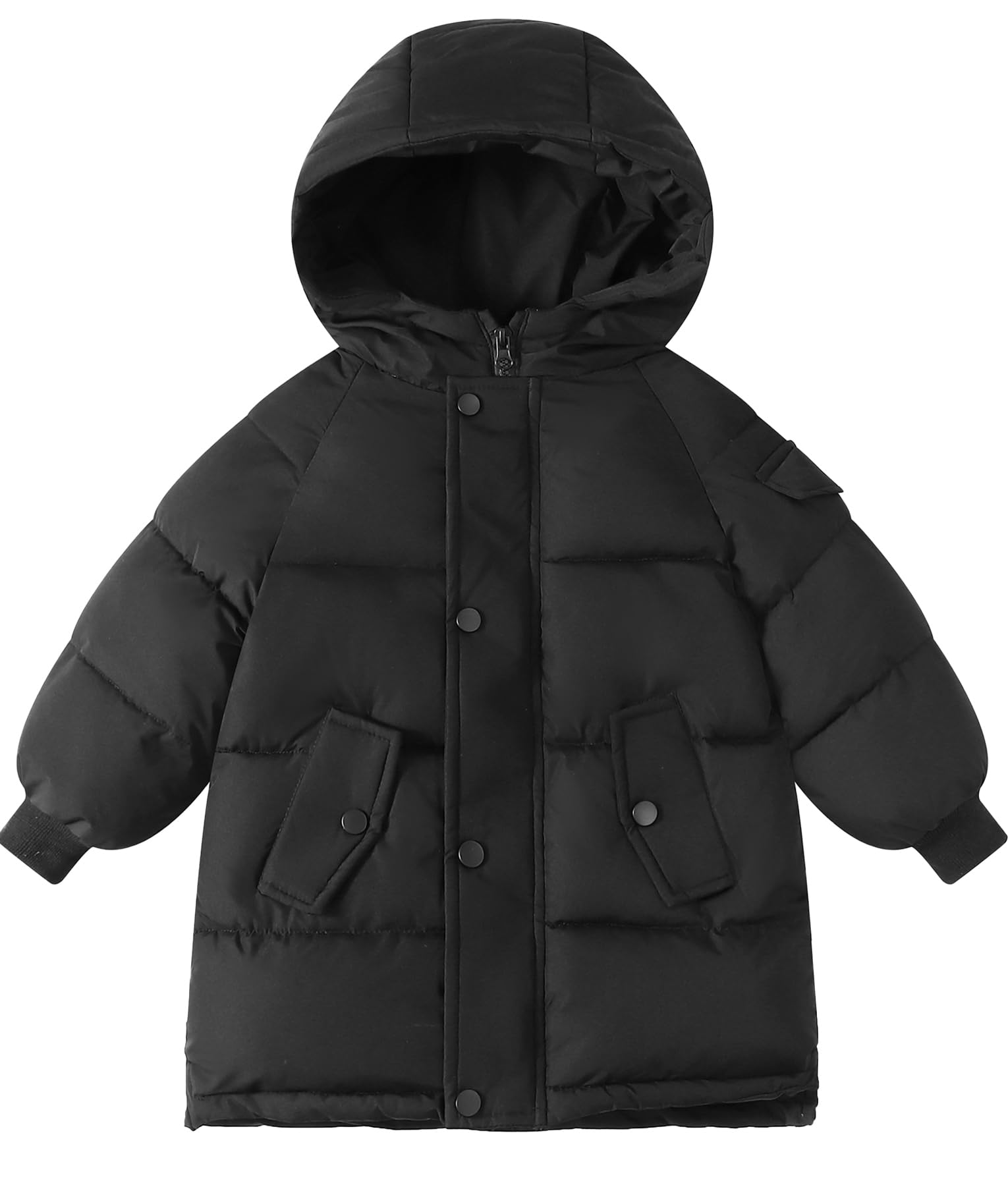 Maeau Giacca invernale trapuntata per bambini e bambine, leggera, media lunghezza, in cotone di piuma, imbottita, calda, morbida e confortevole, 3-10 anni/100-150 cm