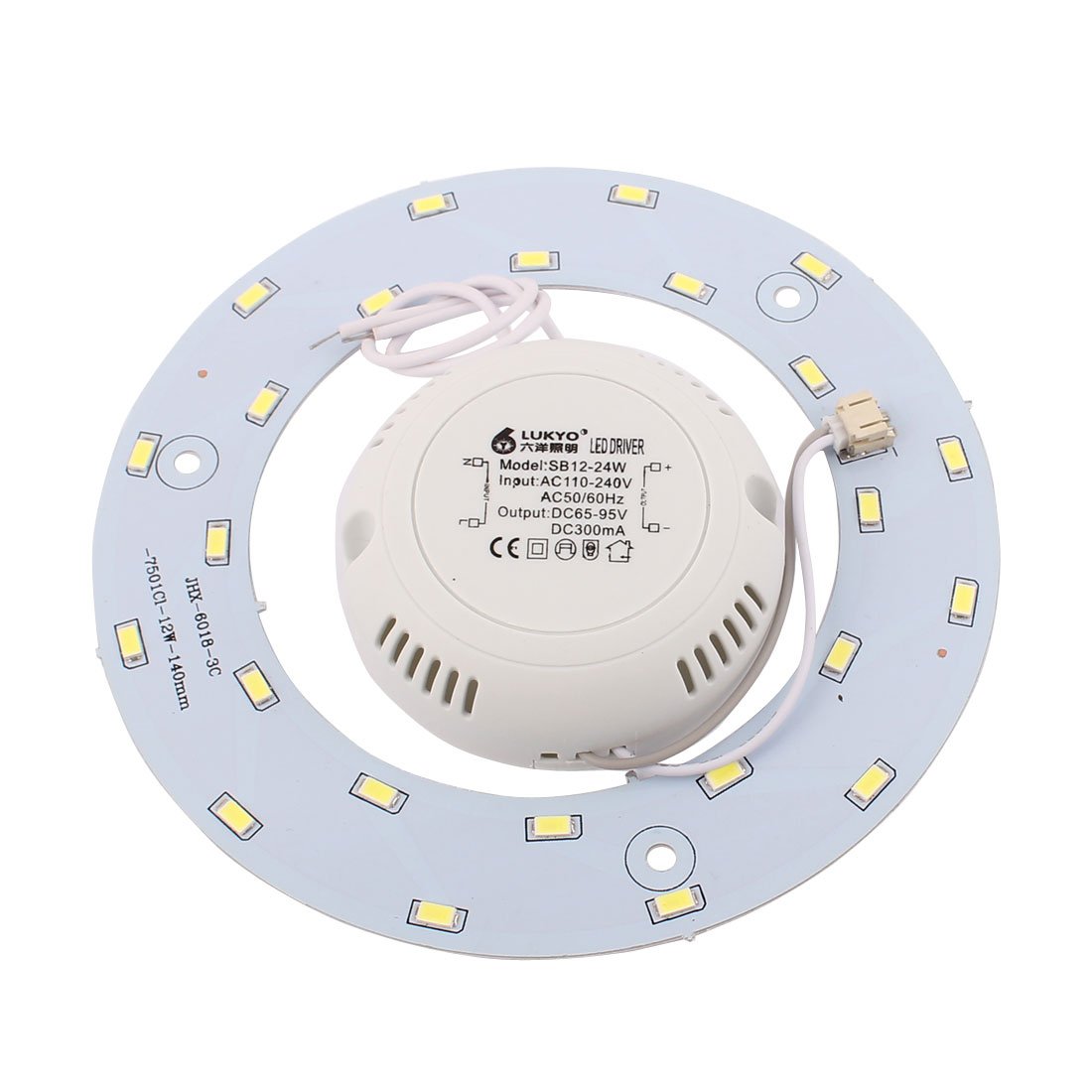 Aexit AC 110-240V Light Bulbs 12W 24 LED Light Panel 5730 SMD Annular Ceiling Lamp LED Bulbs Plate 6500-7000K