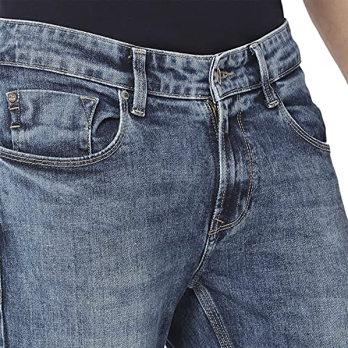 Image of Spykar Men's Kano Slim Fit Mid-Rise Jeans (Ankle Length)