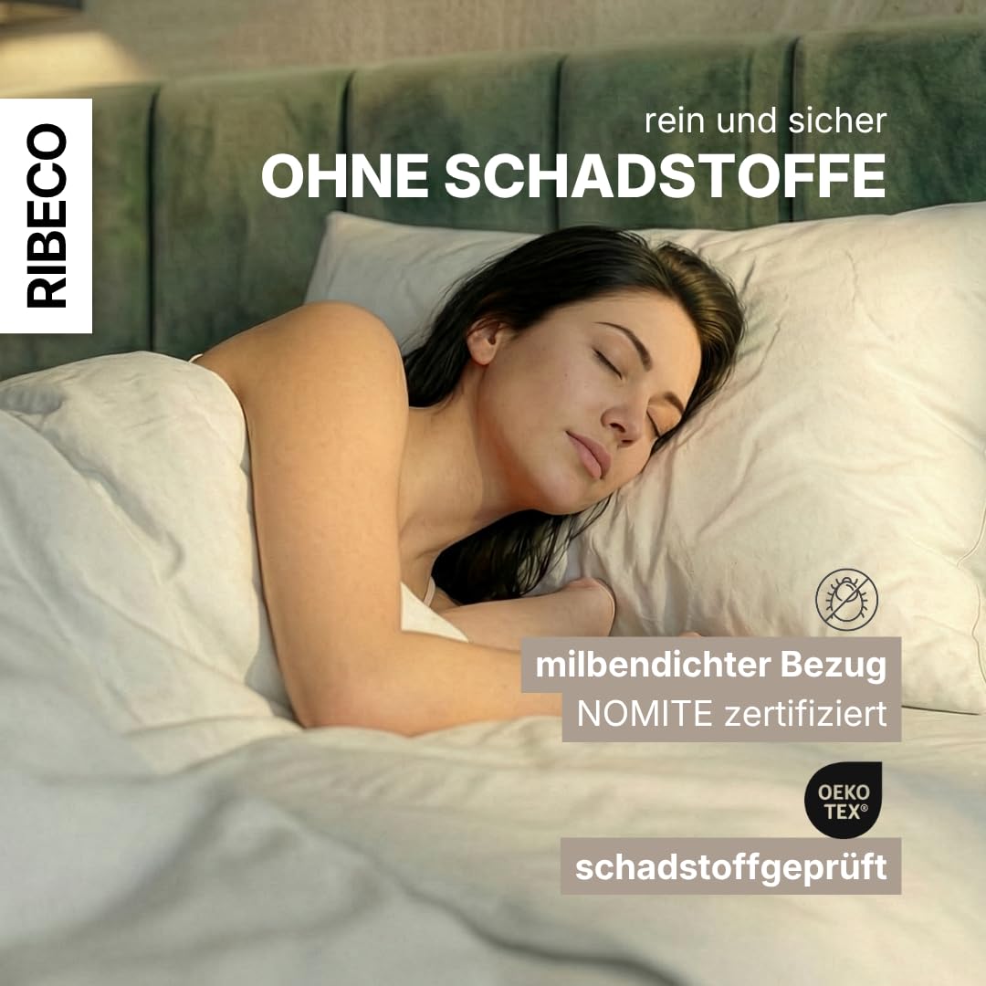 Federkissen Ella, Kopfkissen 80 x 80 cm weiß mit optimaler Stützkraft für den Kopf- und Nackenbereich, hergestellt aus Federn & Daunen, Made in Germany