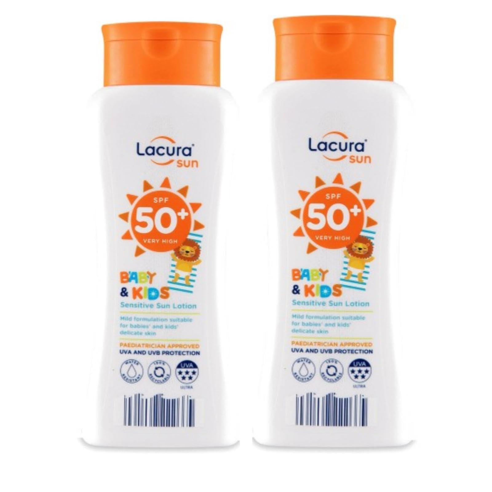 ark future Lacura Baby Sensitive Sunscreen Lotion SPF 50+, 200ml – Water-Resistant & Hypoallergenic (Pack of 2)
