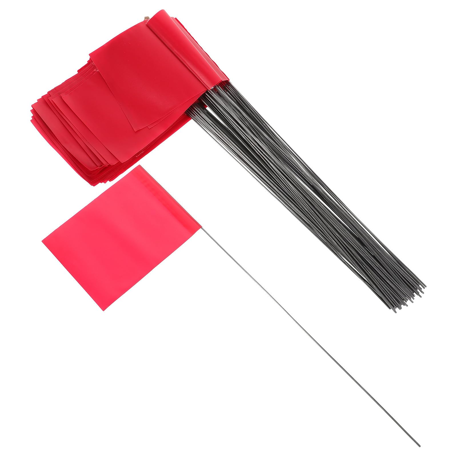 Generico Bandiere Segnaletiche da Cortile 100 Pezzi in PVC Rosso per Marcatura e Irrigazione, Uso Esterno Giardino e Campeggio