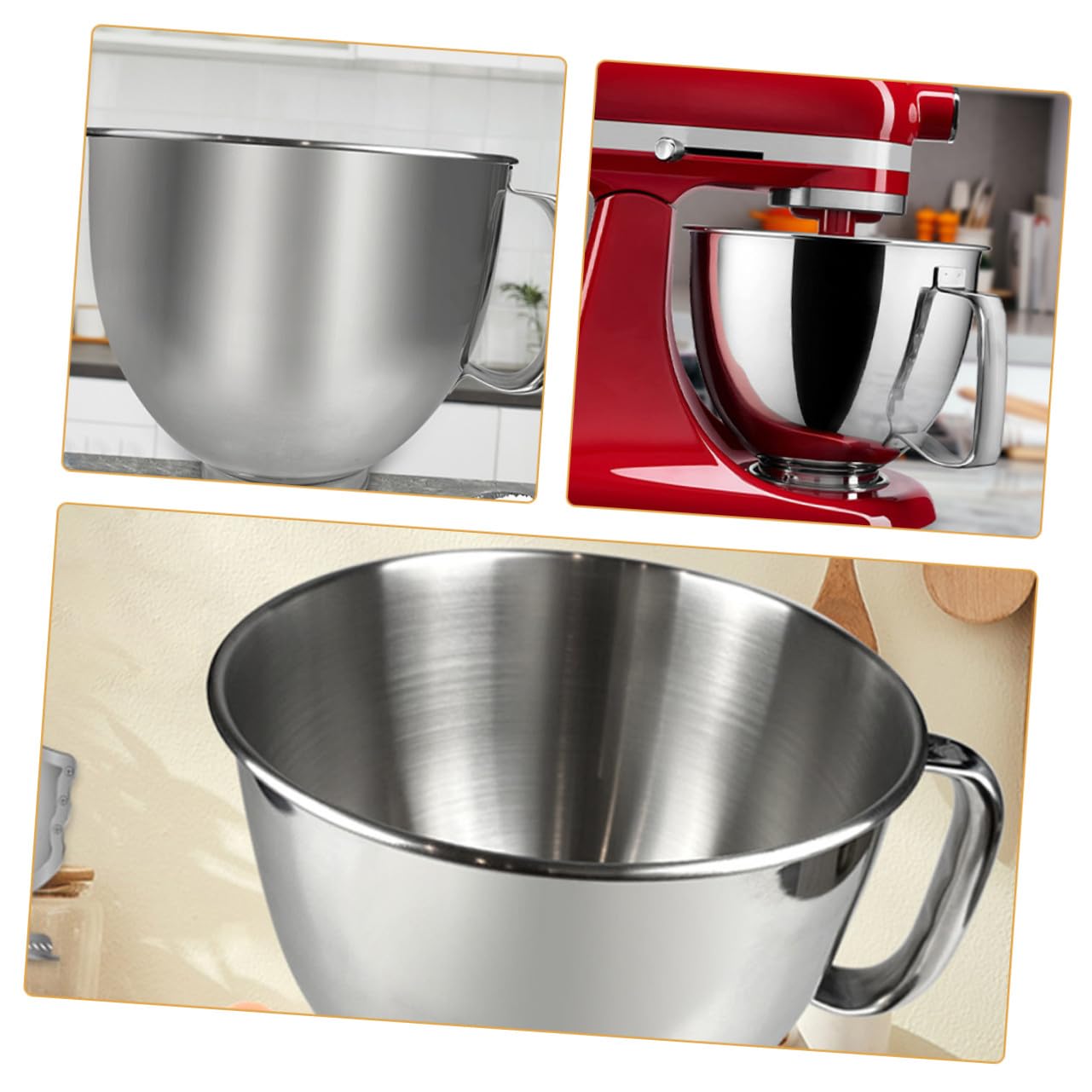 Ciotola per Impastatrice Ciotola Resistente e Versatile 4,5 l in Acciaio Inox Compatibile con Mixer da Cucina per Preparazioni Domestiche