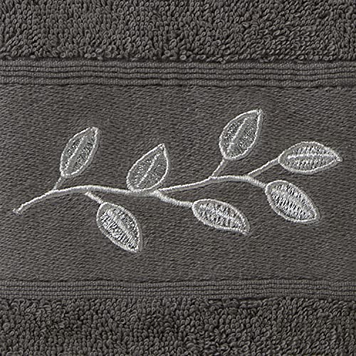 Skl Home By Saturday Night Ltd. Shadow Leaves Hand Towel, Silver Small #TOP1