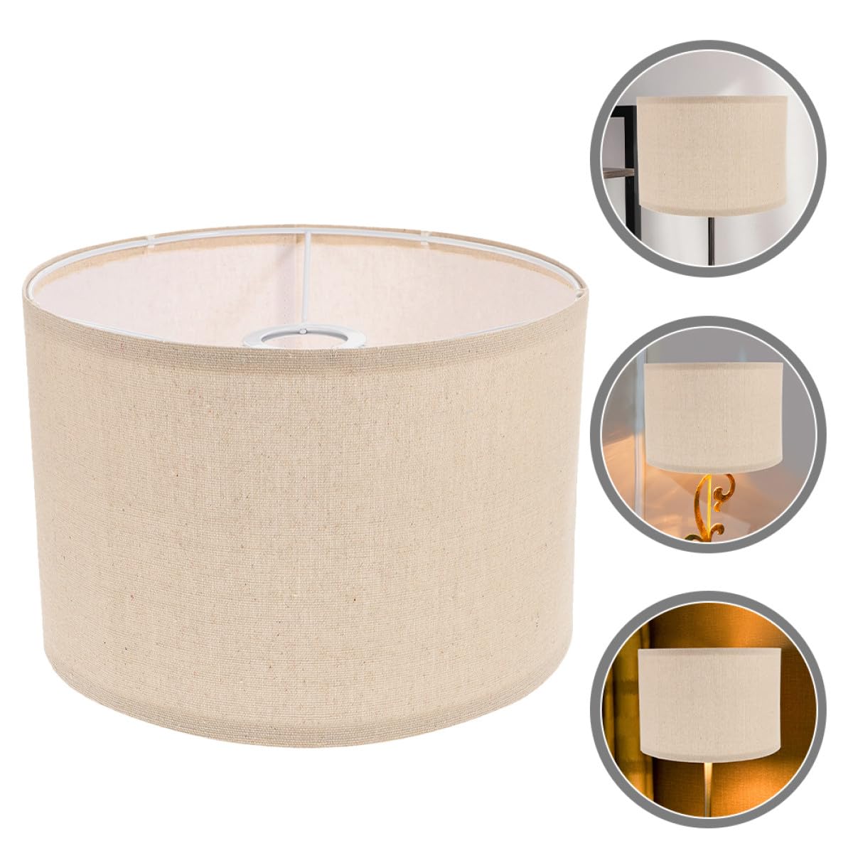 Ipetboom Paralume Lino Beige 30X20 CM per Lampada da Scrivania e Terra Coprilampada Decorativo Smontabile per Uso Domestico e Soggiorno