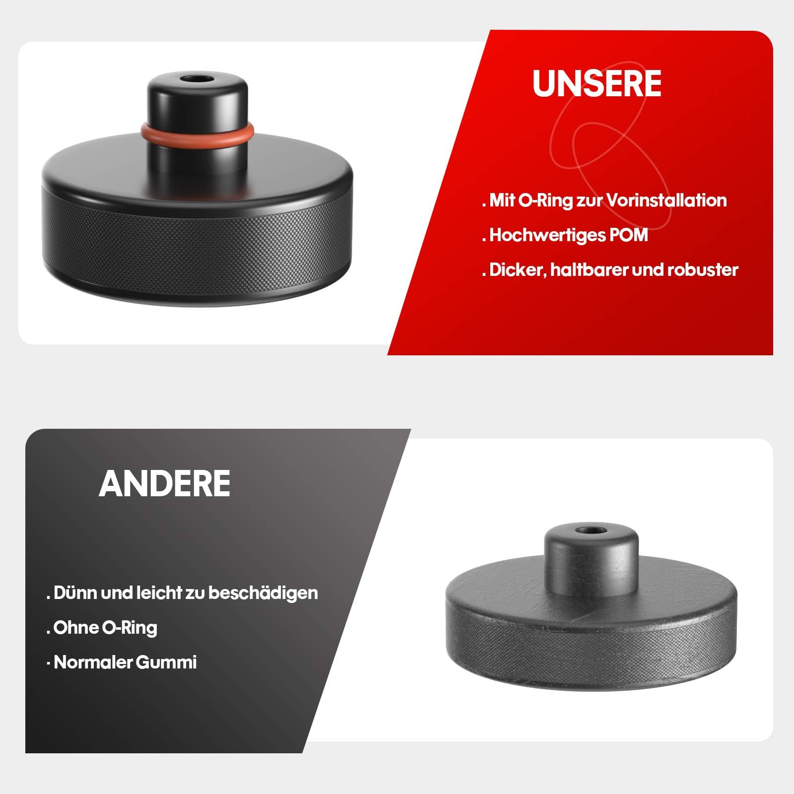 Airabc 4 Sztuki Gumowej Podkładki do Podnośnika Samochodowego do Model Tesla 3/X/S/Y, Uniwersalna Podkładka Gumowa do Samochodów SUV, Jack Pad Adapter Akcesoria do pojazdów Tesla