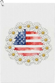American Flag Golf Towel for Golf Bags, Quick Dry Funny USA Flag Golf Towel 24 x 16 Inch American Flag 46