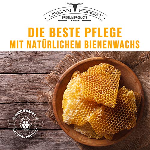 URBAN FOREST Schuhcreme Schuhwachs Braun mit Bienenwachs & Avocado-Öl | Lederpflege für Schuhe als Imprägnierwachs | Schuhpflege & Schuhreinigung | Schuhe pflegen mit Premium Shoe Wax 150ml