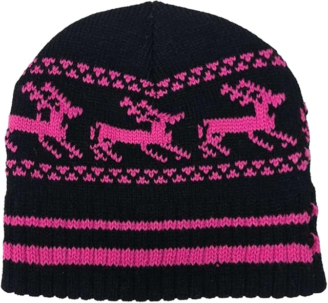 The Fancy Dress® Unisex Beanie Christmas Hat, Men Women Elegant Knitted Warm Reindeer Beanie for New Year Festive Holiday Party