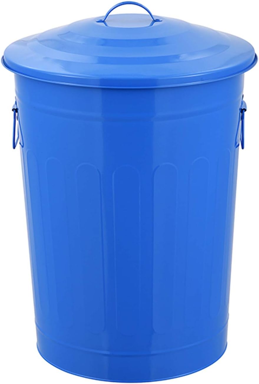 WENMENG2021 Garbage Container Bin Outdoor/Indoor Round Trash Can Metal Uncovered