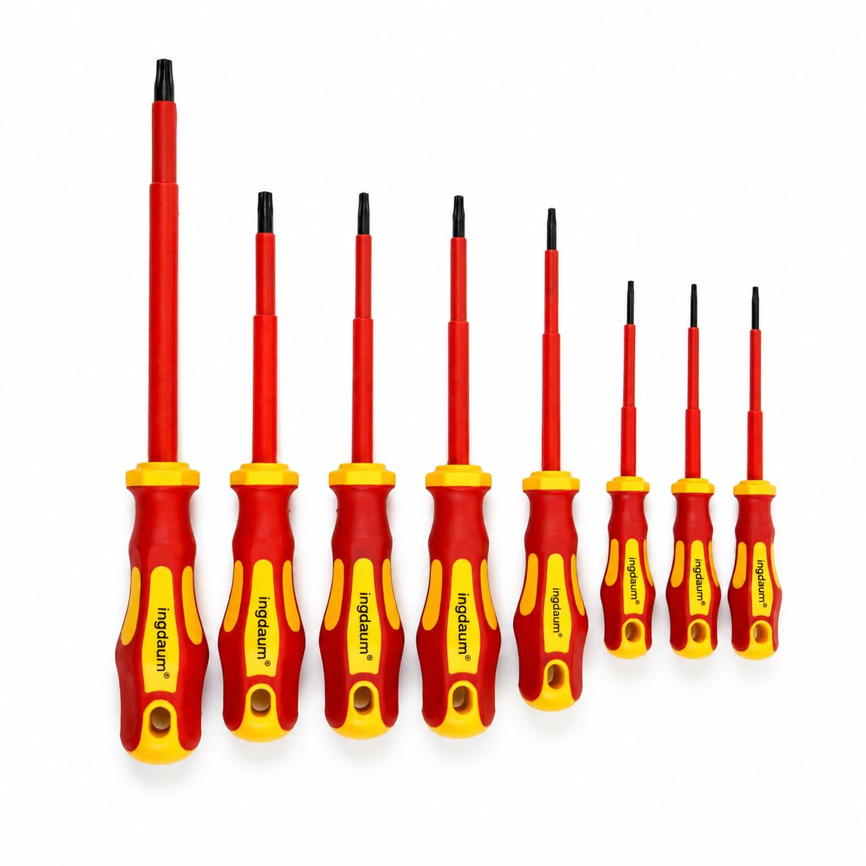 Tournevis Torx VDE TX8,9,10,15,20,25,30 et 40 isolé 1000 V | T8, T9, T10, T15, T20, T25, T30 & T40, Conforme VDE / IEC, Pour installation électrique, À l'unité ou en set