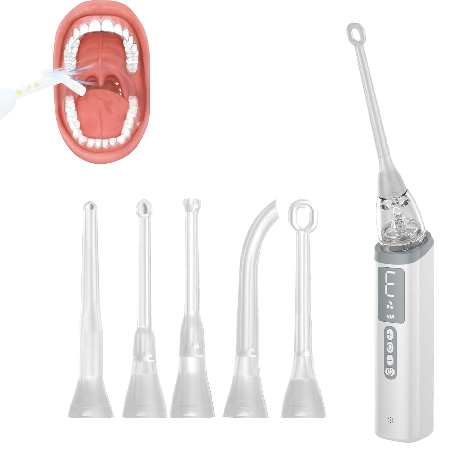 Vdhfgso Upgraded Version Electric Tonsil Stone Remover Vacuum Kit, 3 Adjustable Suction Modes Rechargeable 900mAh Oral Care for Mouth Health(008)