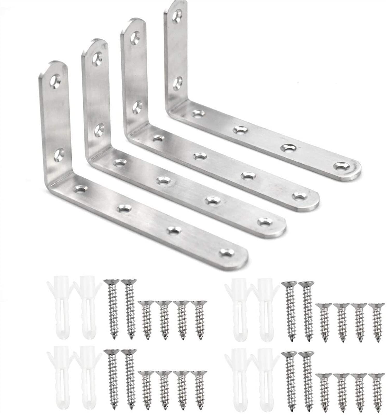 Équerre d'angle en métal RJJ lot de 4 supports muraux de fixation