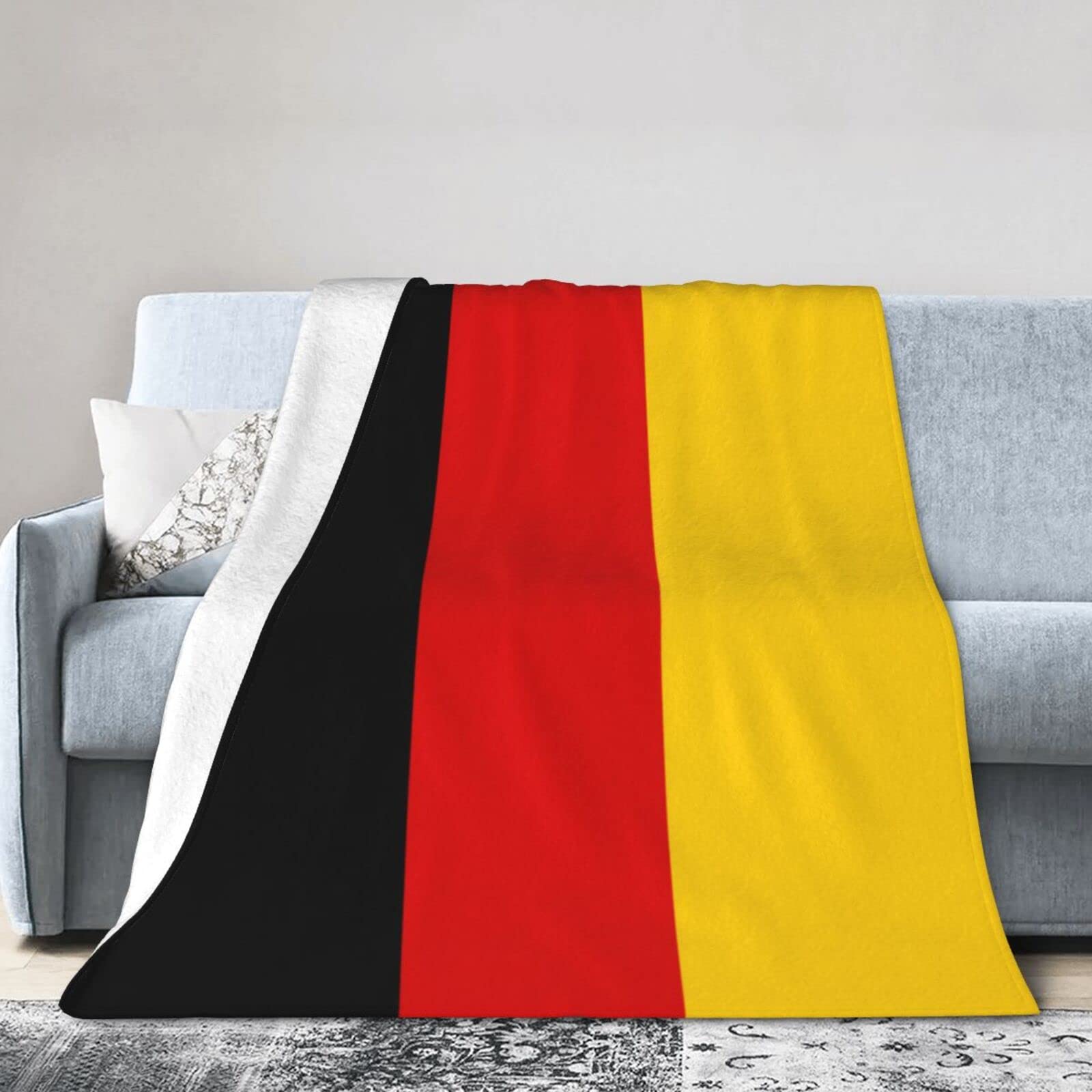 Melbrakin Germany Flag Blanket Throw Blanket Flannel Fleece Blanket Soft Fuzzy Lightweight Blanket For Sofa Bedroom Couch 50"X40"