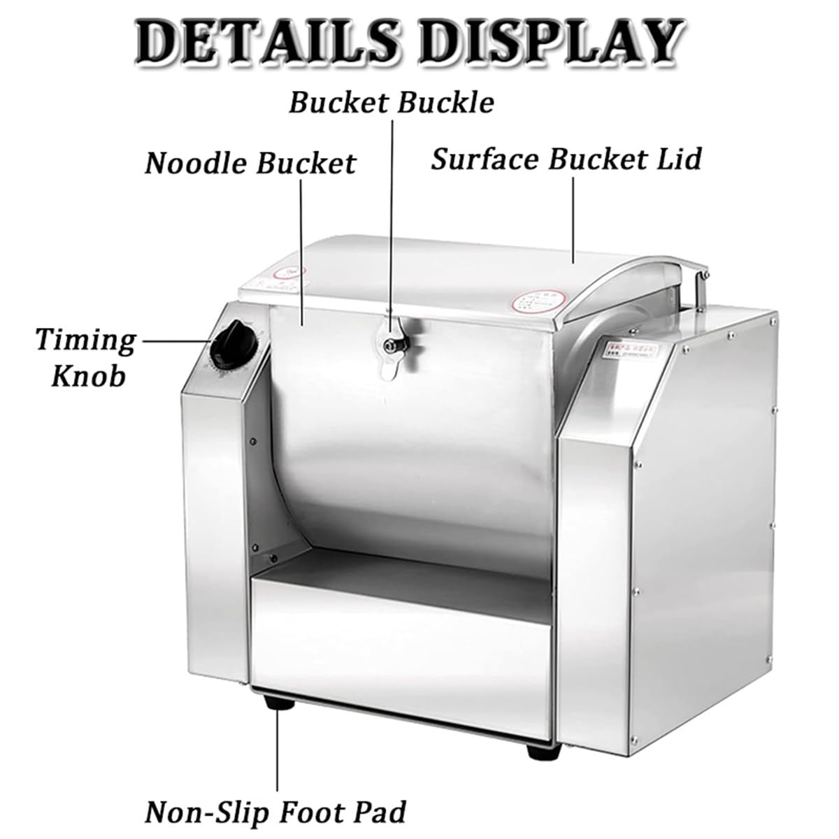 Impastatrice elettrica da Cucina da 3 kg, impastatrice per Pane da 30 kg/h, impastatrice Professionale per Farina, impastatrice da Cucina per Pasta, Noodles e Pizza