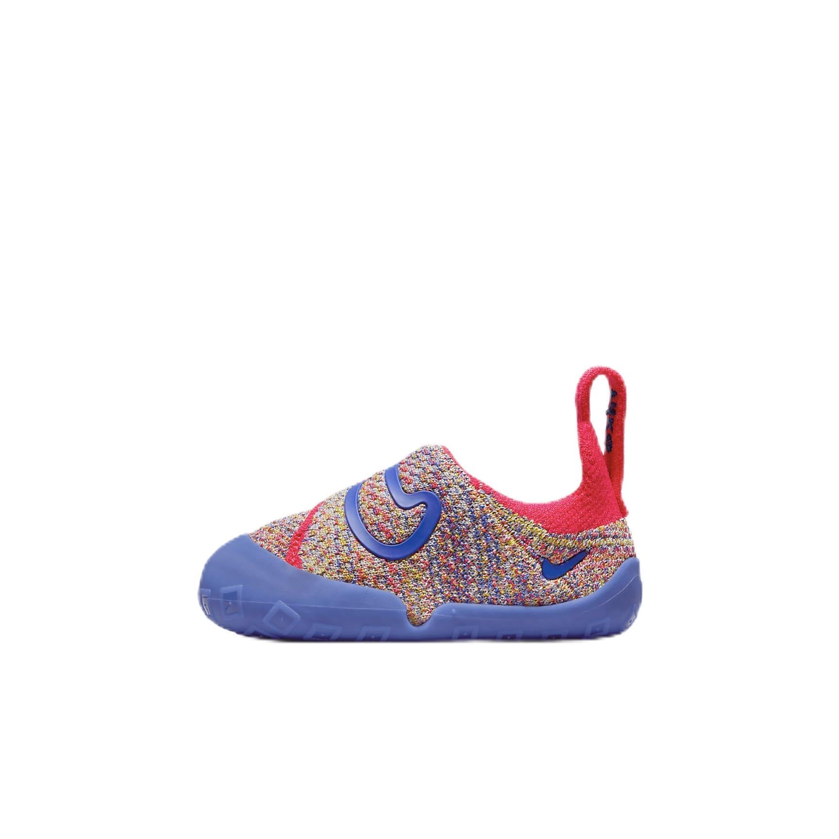 Nike Swoosh 1 Baby/Toddler Shoes (FB3244-100, Sail/Siren Red/Vivid Sulfur/Game Royal) Size 7