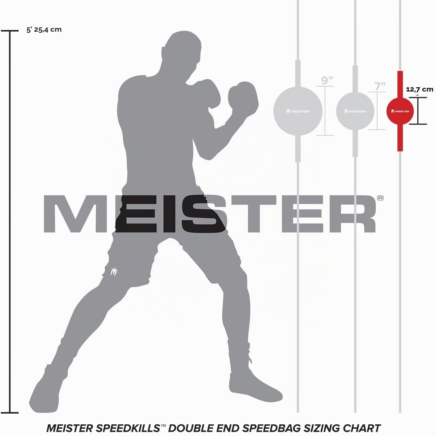 Meister SpeedKills Doppelendige Leder-Speed-Tasche mit Bungees und Leichter Latex-Blase
