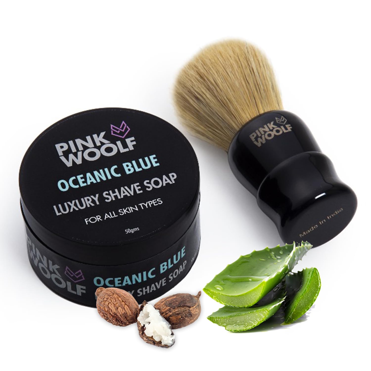 Pink Woolf Shaving Kit for Men, Shaving Brush and Shaving Soap (OCEANIC BLUE), Moisturize Your Skin and Enjoy Traditional Shaving with Zero Razor Burns - (Combo Pack Of 2) (B08MV82TDQ) Amazon Price History, Amazon Price Tracker