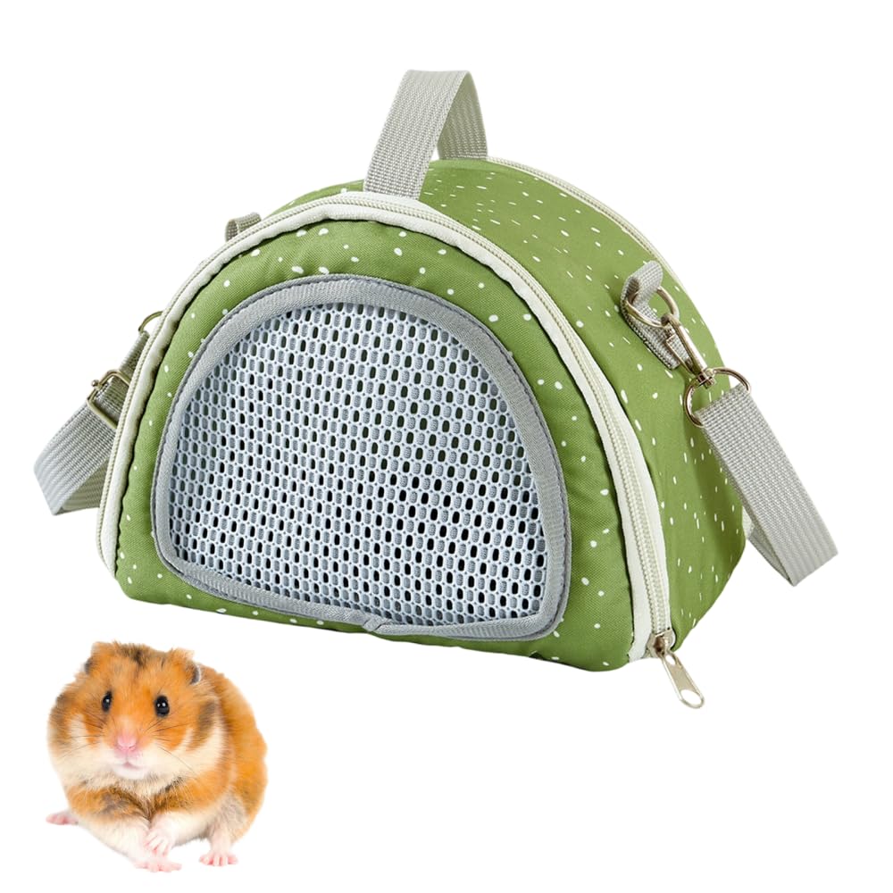 Portable Small Animal Carrier, Breathable Mesh Guinea Pig Travel Pouch with Adjustable Crossbody Shoulder Strap for Hamster Sugar Glider Chinchilla Lizard