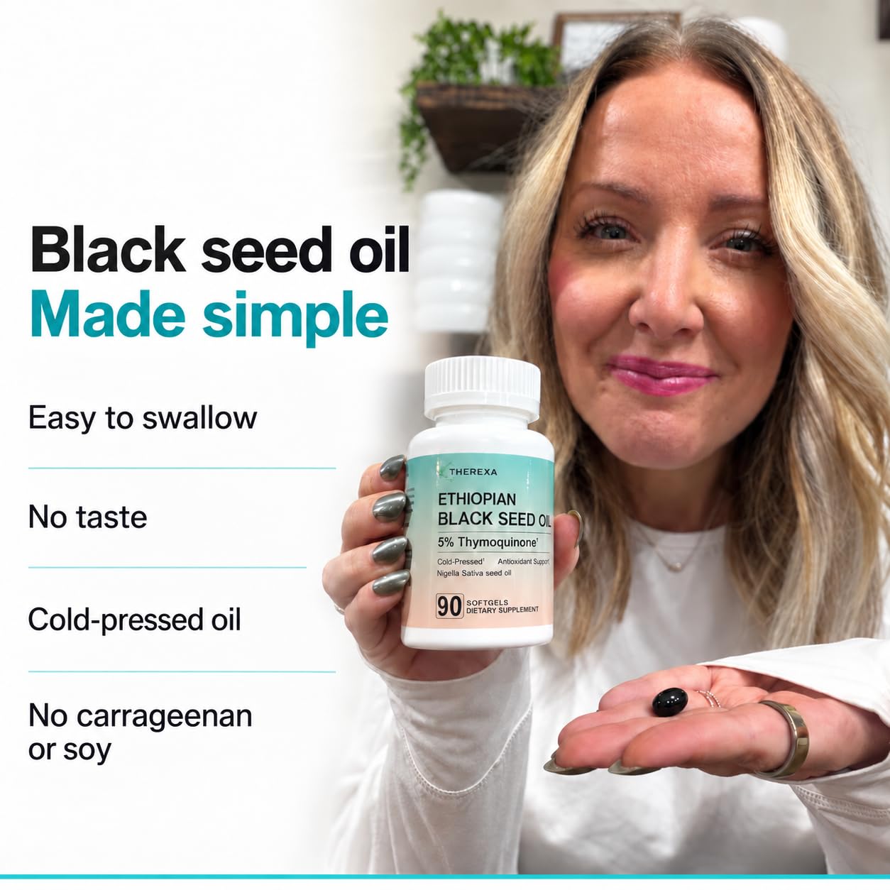 Ethiopian Black Seed Oil 5% Thymoquinone – Pure Cold Pressed Nigella Sativa Black Cumin Seed Oil Softgels – High Thymoquinone (500 mg per Capsule) - 90 Softgels — Amazon image 5