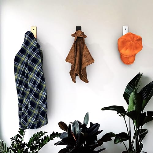 Miniatura 8 de 12 ganchos plegables de 3 pulgadas, ganchos plegables dorados y negros, ganchos de pared de aleación de aluminio, soporte para auriculares montado