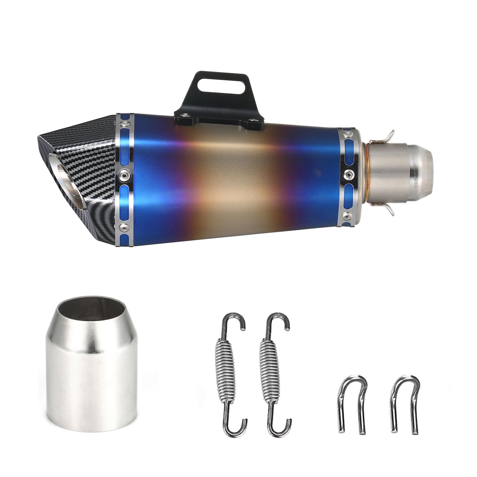 Jemora Silenziatore di Scarico per Moto da 1,5-2 '' Tubi di Scarico universali Silenziatore Tubo di Coda Stile Moda Sostituzione Resistente alle Alte Temperature per Moto ATV ZX6R 10R Z900 Z800 R3