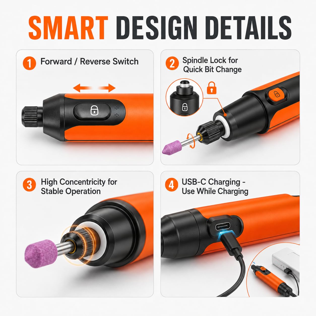 Kit de herramientas rotativas, mini amoladora eléctrica para manualidades