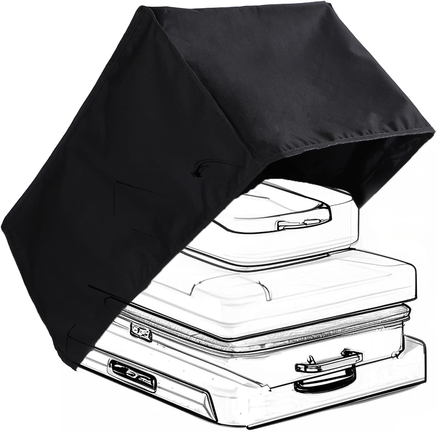 15"x15" Auto Heat Press Machine 2 Dust Cover - Heavy-Duty Black Oxford Fabric, Moisture-Resistant & Dustproof Protective Cover, 20"x16"x12" Size
