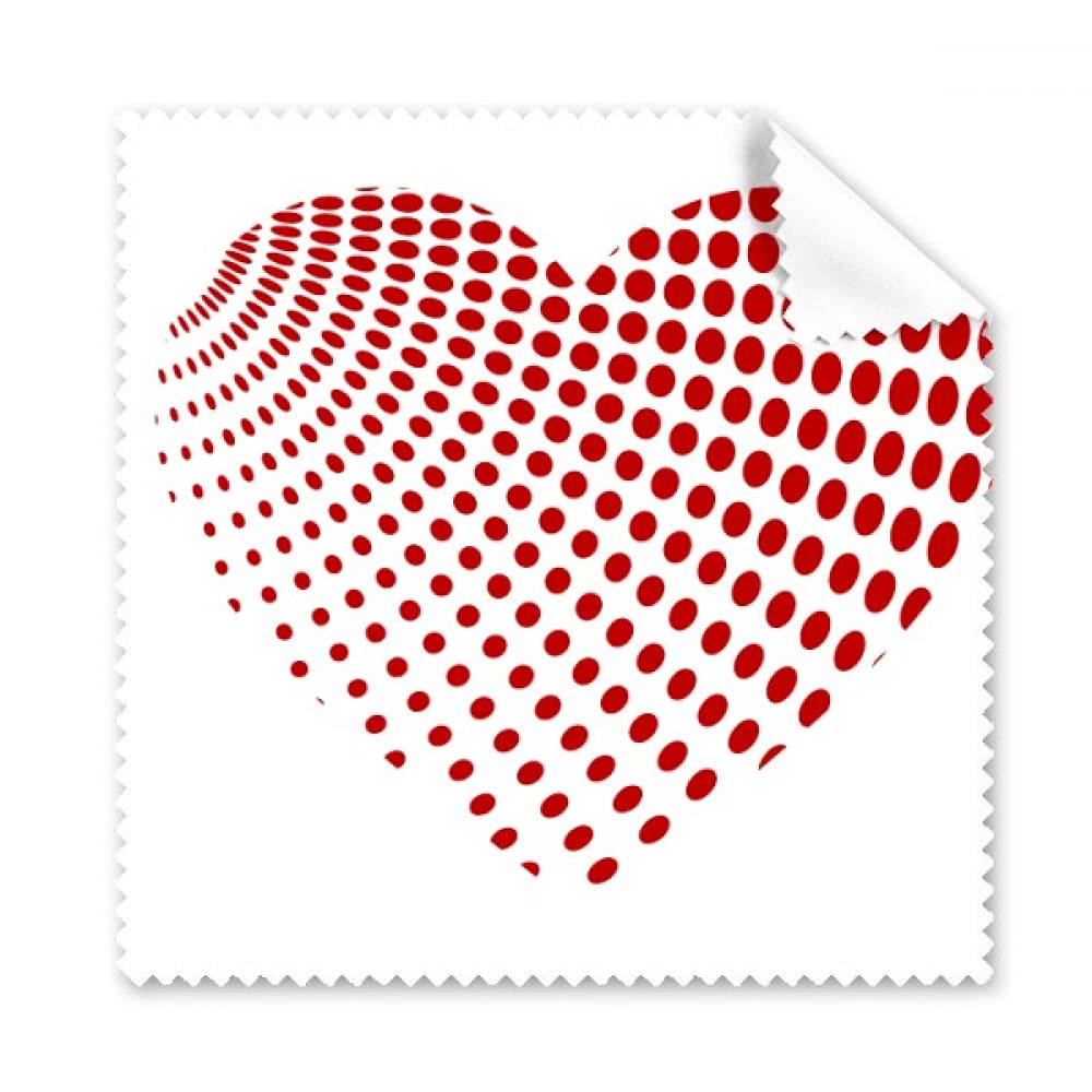 Red Radiate Dots Valentine's Day Cleaning Cloth Phone Screen Glasses Cleaner 5pcs