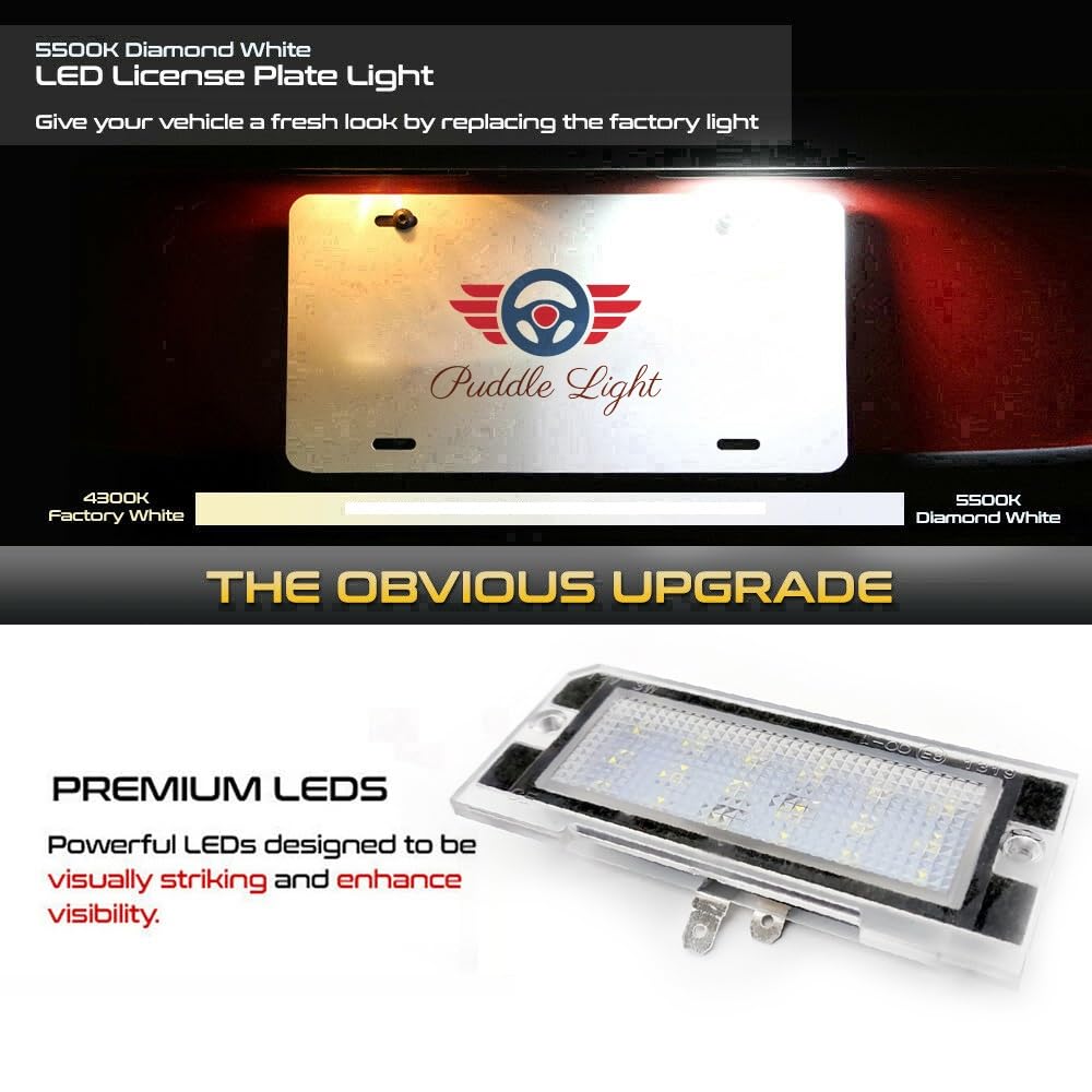 Malcayang Lampada Targa LED Bianca 6500K Per Land Rover Freelander 1 (1998-2006) - Sostituzione Fendinebbia Posteriore