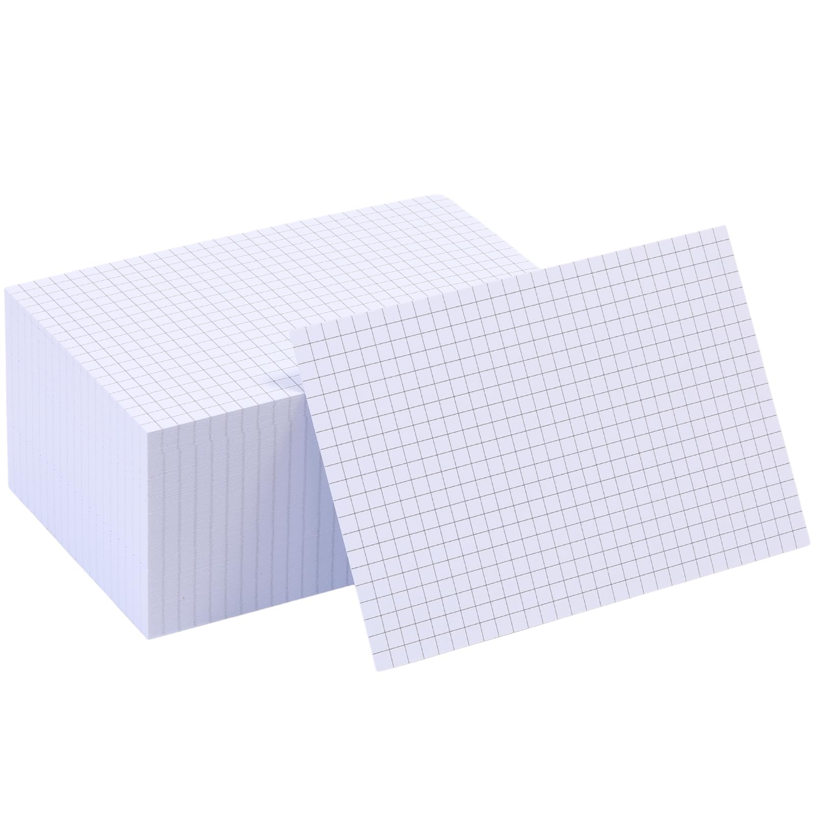 100 Count Extra Heavyweight Grid Index Cards 4x6 Inch 92lb Weight Double Sided Graph Ruled Notecards Thick Flash Cards for Note-Taking, Studying, and Organization, Ideal for School, Home and Office