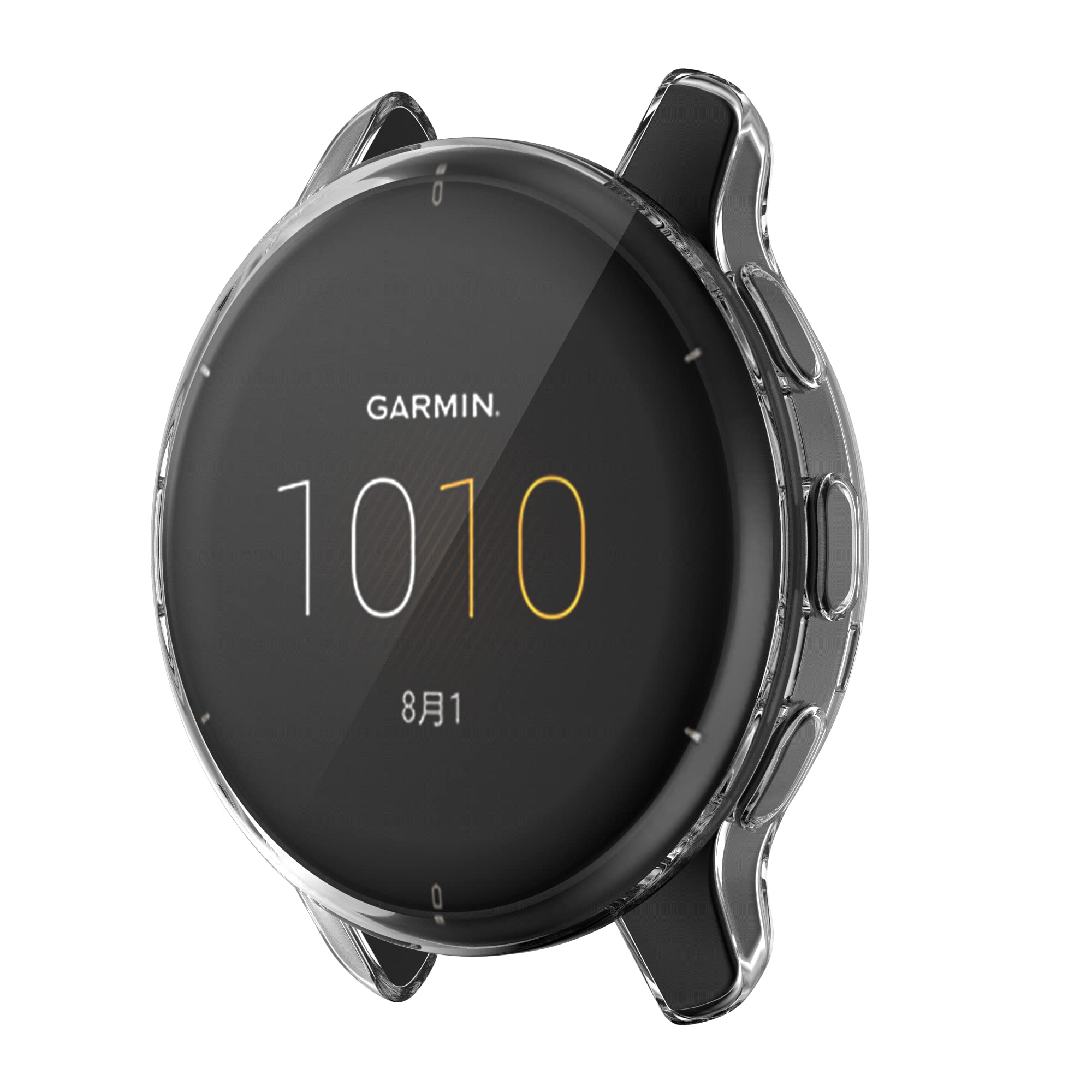Chofit Custodie compatibili con Garmin Venu 2 Plus 43 mm, pellicola proteggi schermo in TPU placcata in poliuretano termoplastico per Venu 2 Plus (non per Venu 2/Venu Sq/Venu) (nero+trasparente