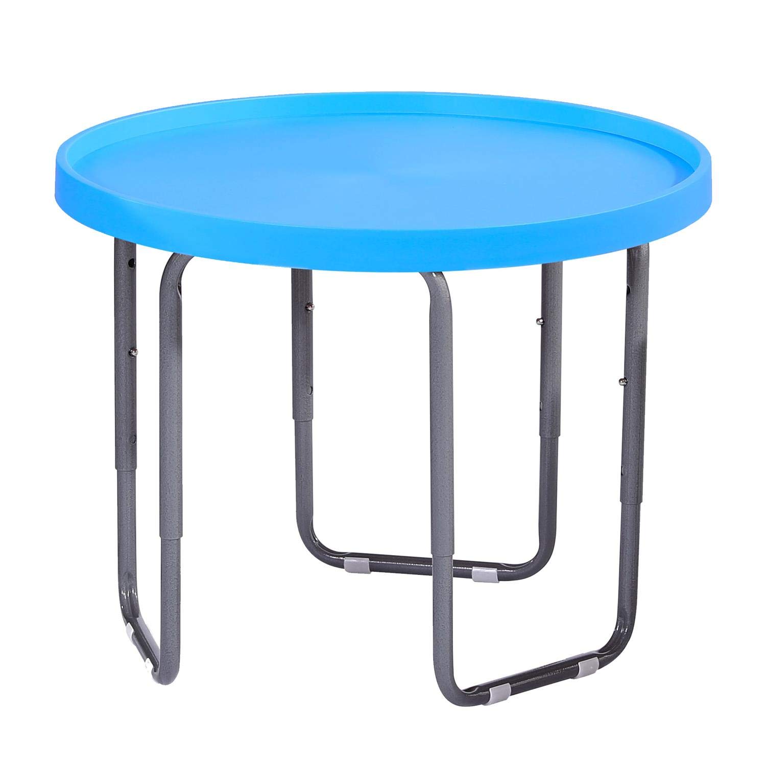 simpahome Multi-Purpose Round Utility Table - SKY BLUE (60cm Dia) with Height Adjustable Stand.