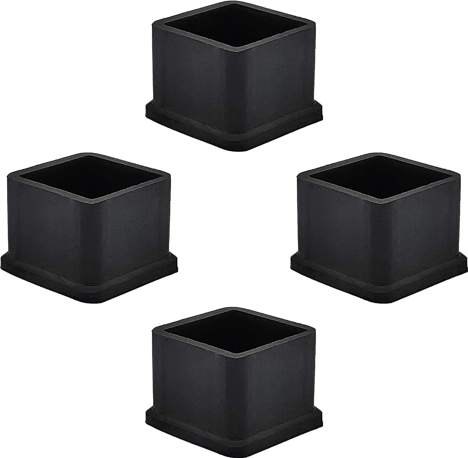 MARTIFY HUB Square Rubber End Caps for Furniture Legs – Pack of 4 | 38mm (1.5 Inch) Square Pipe Inserts | Anti-Slip Floor Protectors for Chairs, Tables & Metal Tube Furniture-image-1