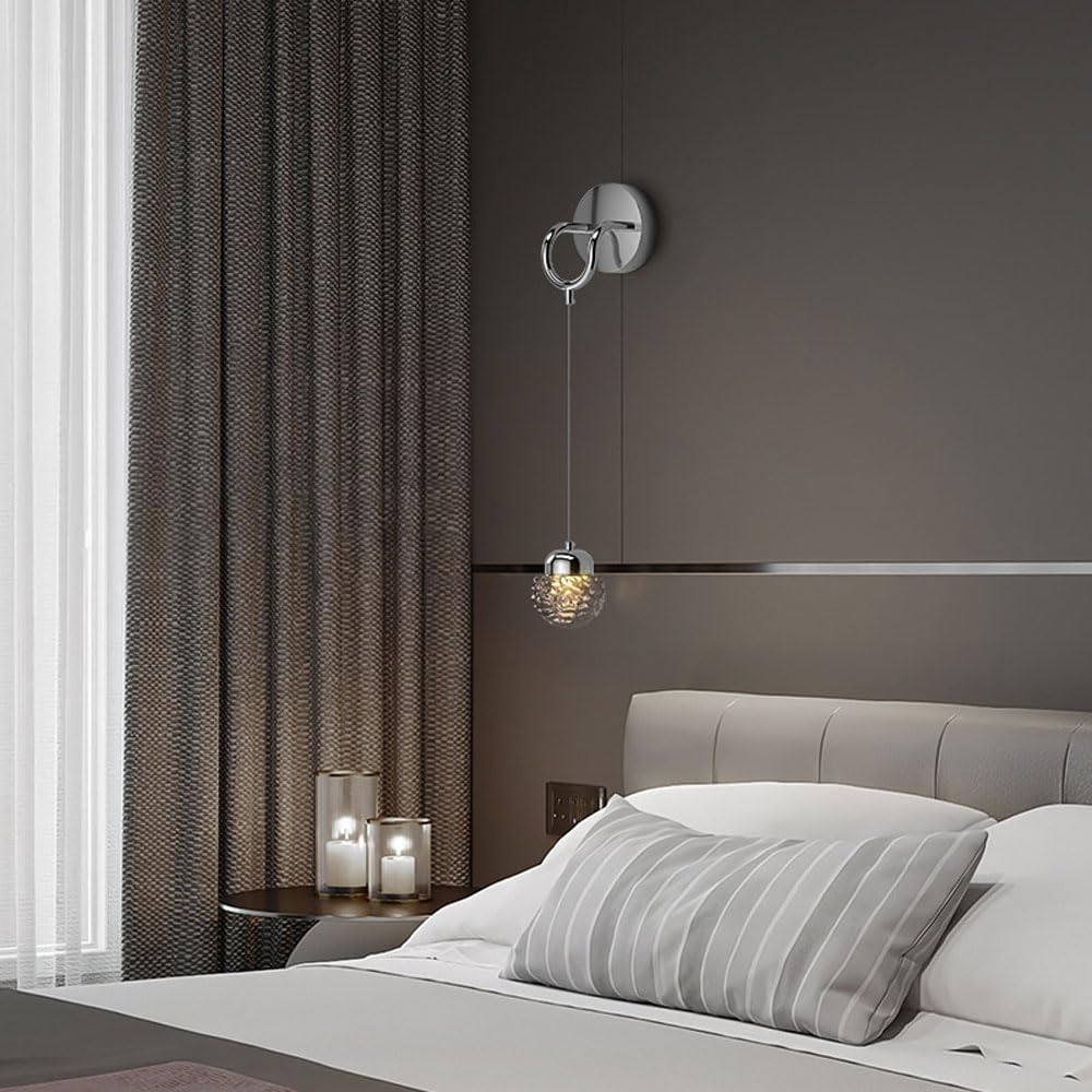 Vetro moderno, applique LED, accessori dorati a luce calda, luci da bagno in alluminio, applique da parete interna in vetro a bolle per bagno