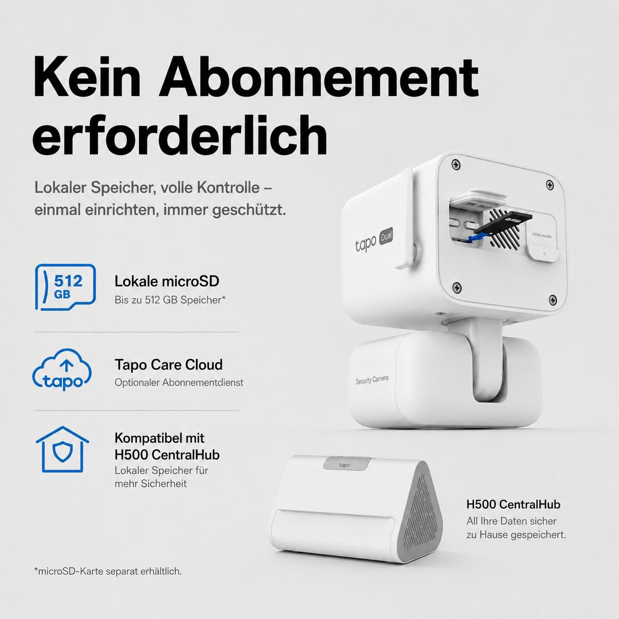 Tapo C675D KIT 4K Solar-Überwachungskamera Außen mit Akku, 169° Ultraweitwinkel & 6mm Teleobjektiv, Dualband-WLAN, KI-Erkennung, lokaler Speicher per microSD oder H500 Hub, 2026 Flaggschiff-Modell