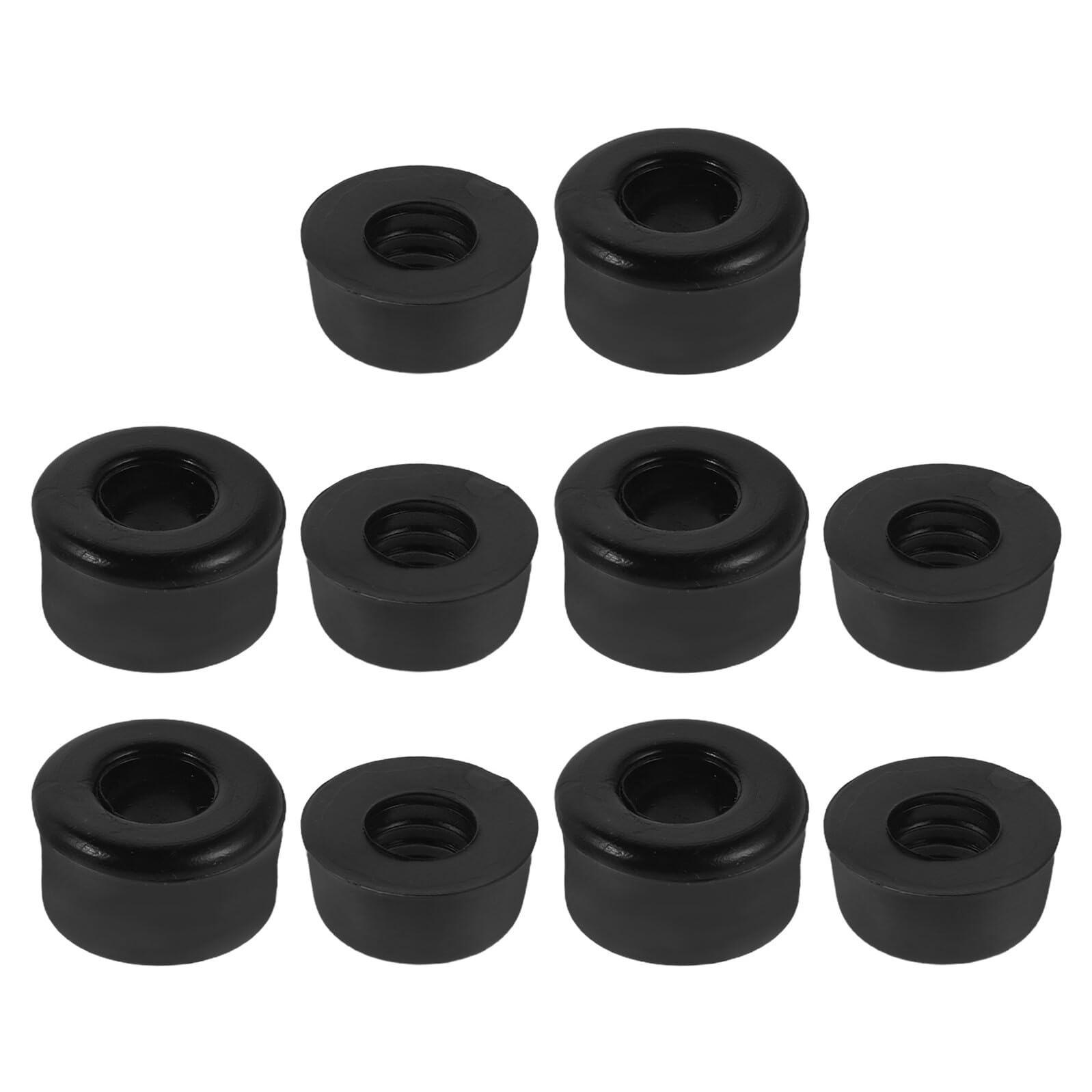 FUNOMOCYA 10pcs Black Skateboard Bushings Set, Shock-absorbing Truck Cushions for Roller Skates and Longboards, Sturdy Skating Accessories for Teens and Freeskates
