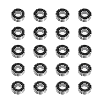 Bettomshin 698-2RS Miniature Deep Groove Ball Bearings Skateboard Bearings Double Sided Plastic Seal 8mm x 19mm x6mm for Fitness Equipment Electrical Motors etc 20pcs