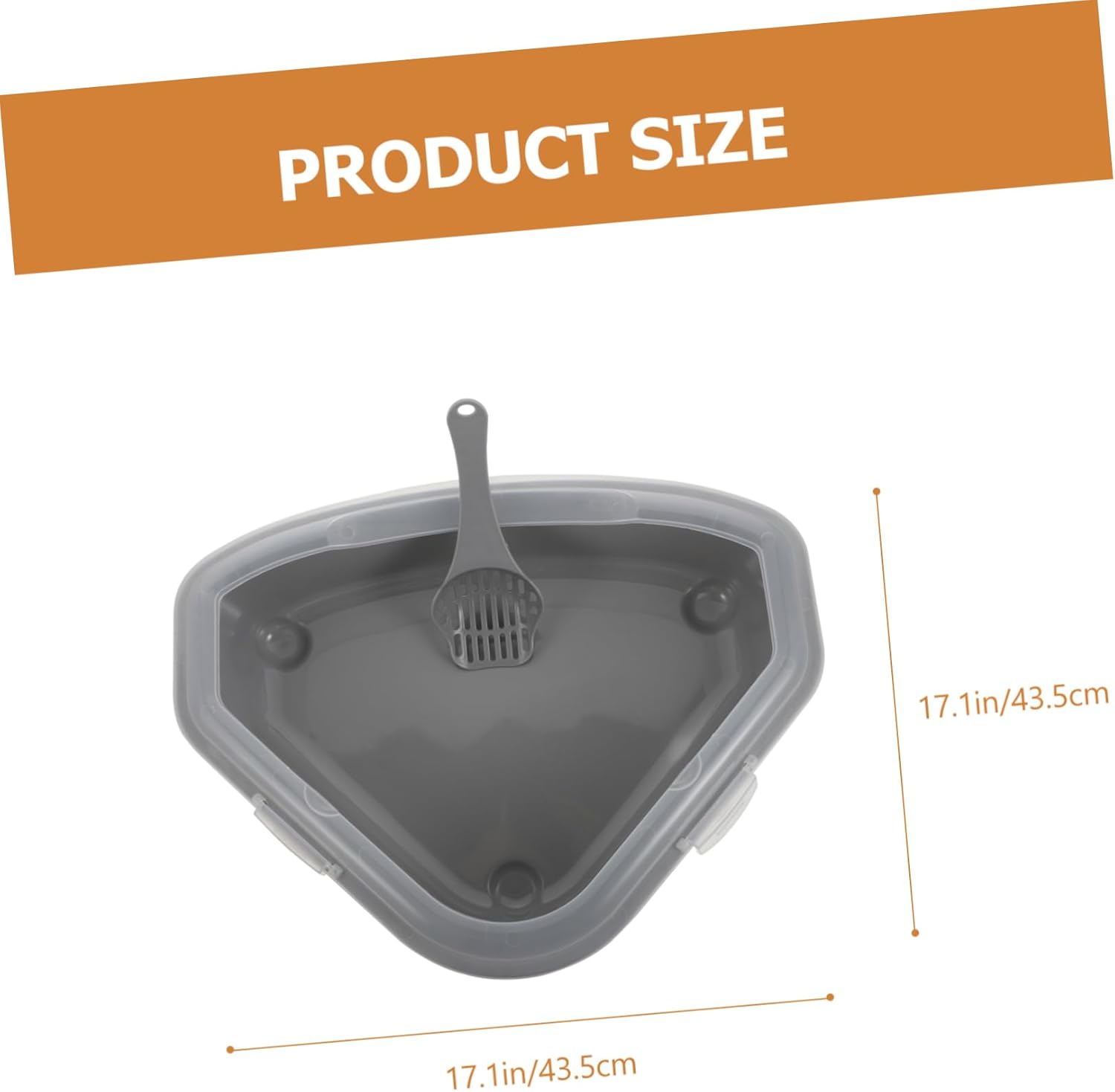 ERINGOGO Splash Cat Litter Box Large Semi-Enclosed Design Non-Sticky Leakage Easy Cleaning for Home Use for Kittens and Cats Material Grey