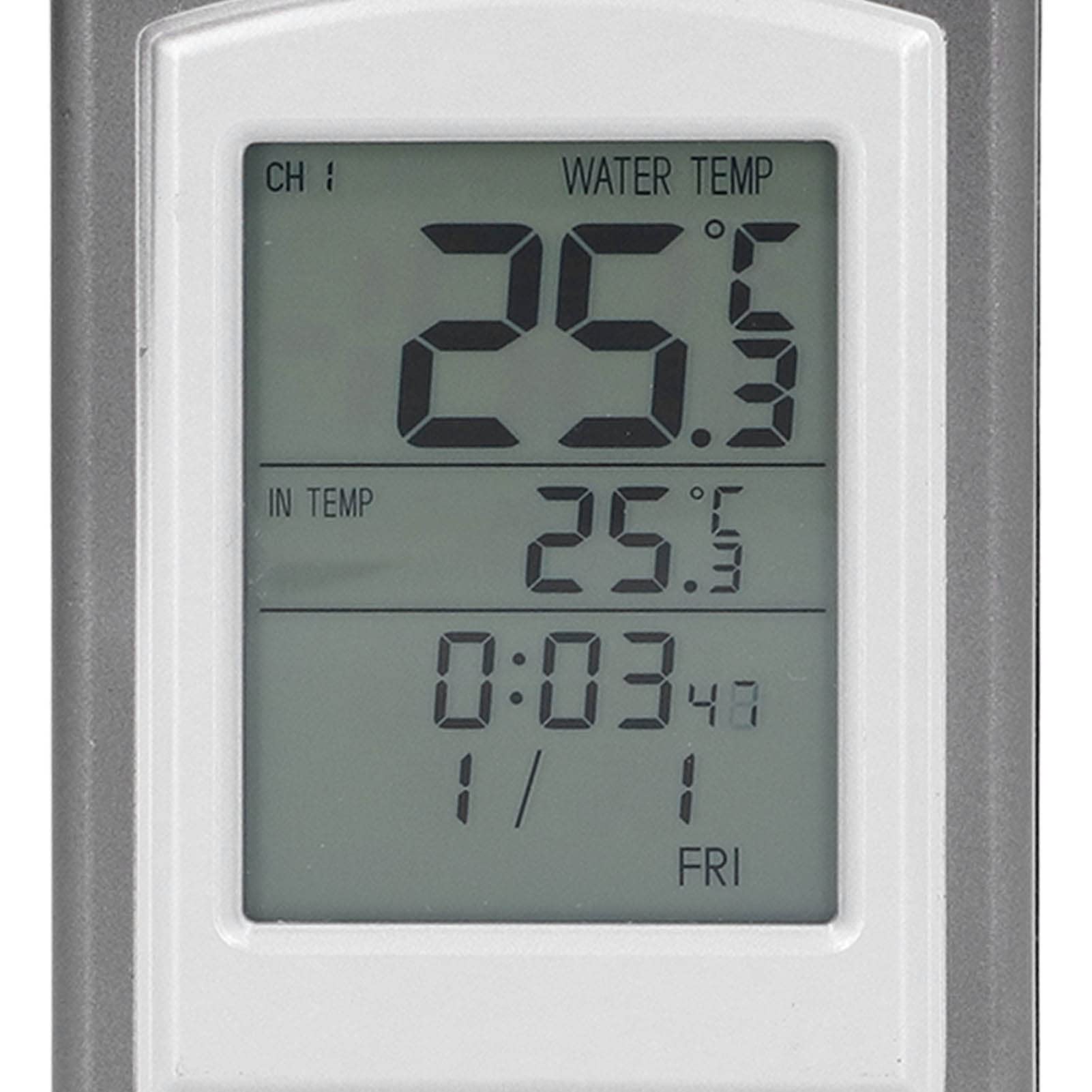 Alvinlite Termometro per Acqua Wireless a energia Solare Galleggiante con Display LCD per Piscina per Uso Domestico Spa Garden Pool
