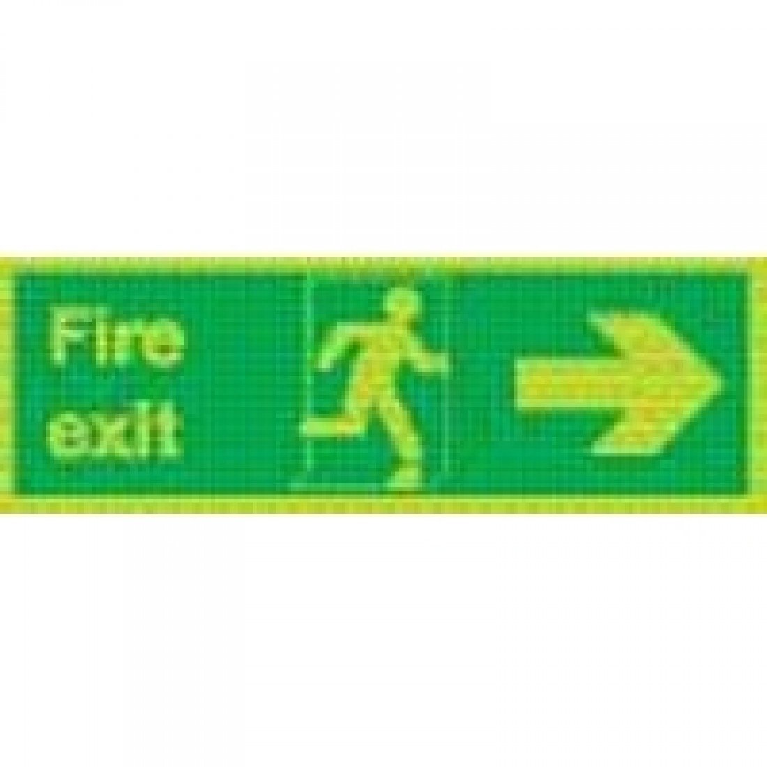 Self-Adhesive Safety Sign Niteglo Fire Exit Running Man Arrow Right, 150mm x 450mm